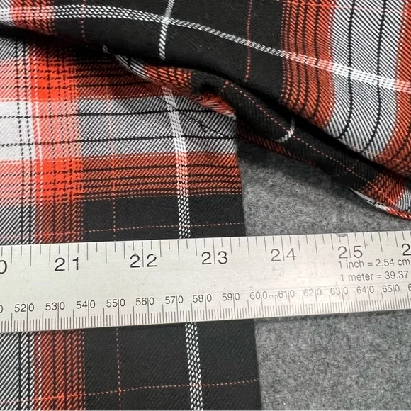 Dixxon Flannel x Bucky Lasek Orange White Black Plaid Button Down Men’s Large - Picture 8 of 9